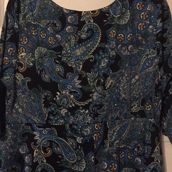 Lucie Lu paisley green and blue dress 1x - Picture 4 of 4